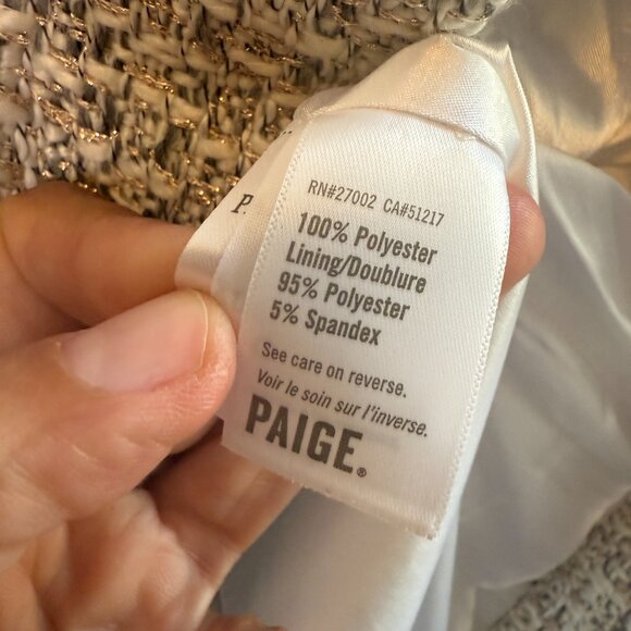 Paige 💋 Tweed Molly Mini Skirt \\ Ecru/Gold // Size 4 - Picture 13 of 16